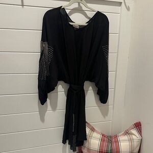 Parker Black Mini Dress with Silver Accents